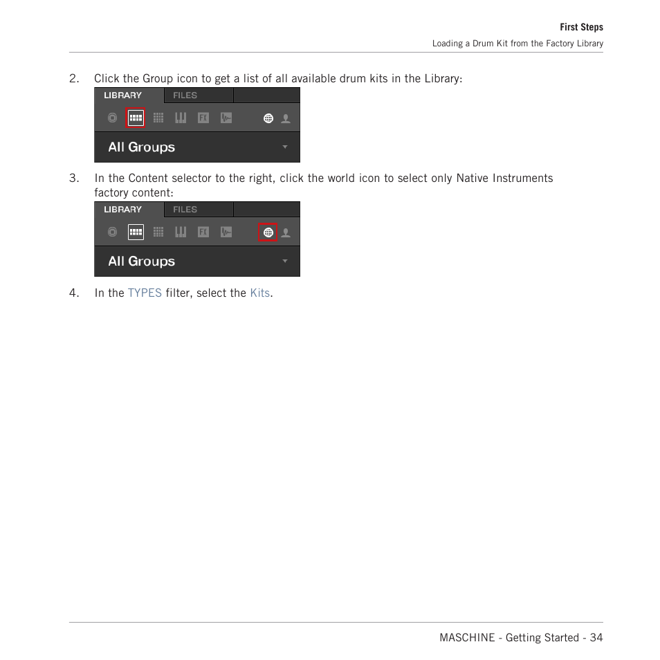 Native Instruments MASCHINE MK3 Groove Production Studio (Black) User Manual | Page 34 / 209