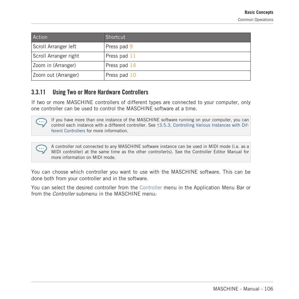 Using two or more hardware controllers, 11 using two or more hardware controllers | Native Instruments MASCHINE MK3 Groove Production Studio (Black) User Manual | Page 106 / 976