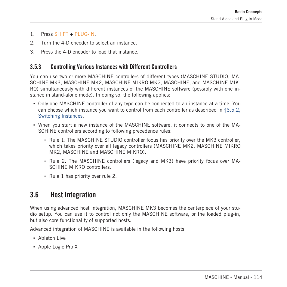 Host integration, 6, host integration, 6 host integration | Native Instruments MASCHINE MK3 Groove Production Studio (Black) User Manual | Page 114 / 976