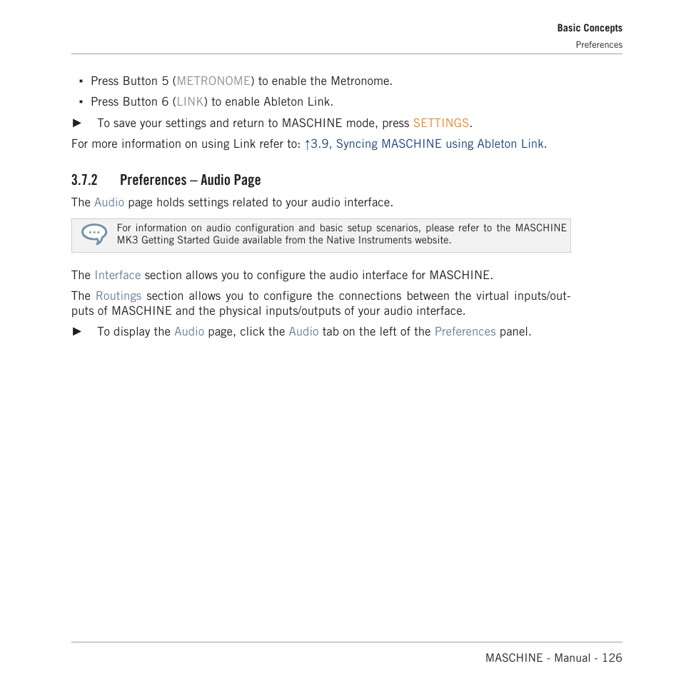 2 preferences – audio page | Native Instruments MASCHINE MK3 Groove Production Studio (Black) User Manual | Page 126 / 976