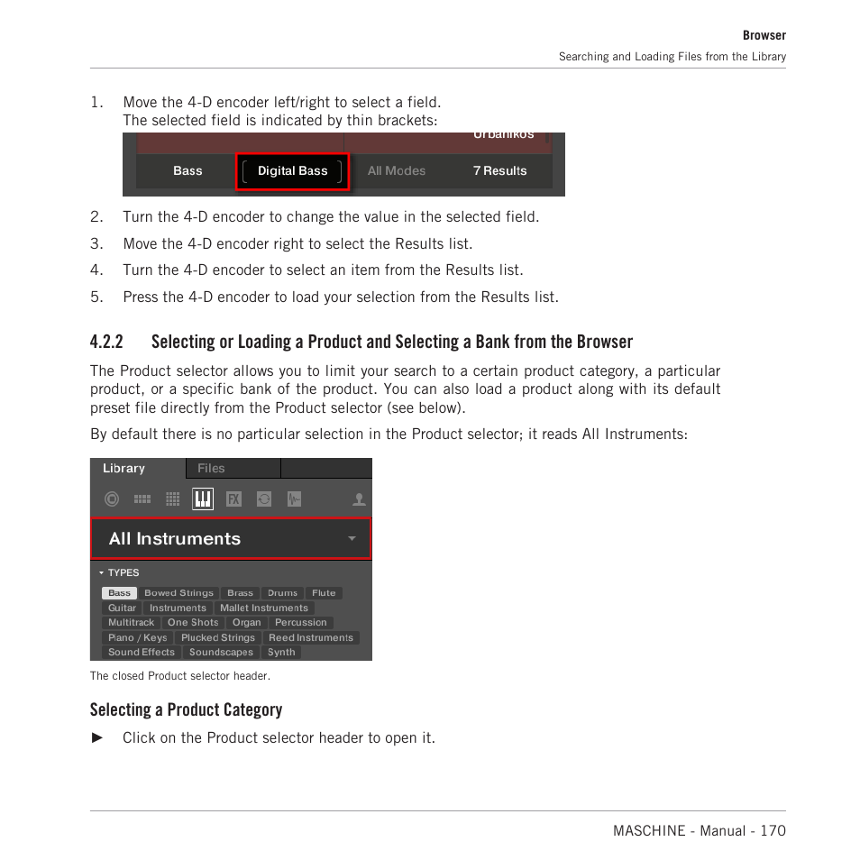 Selecting a product category | Native Instruments MASCHINE MK3 Groove Production Studio (Black) User Manual | Page 170 / 976