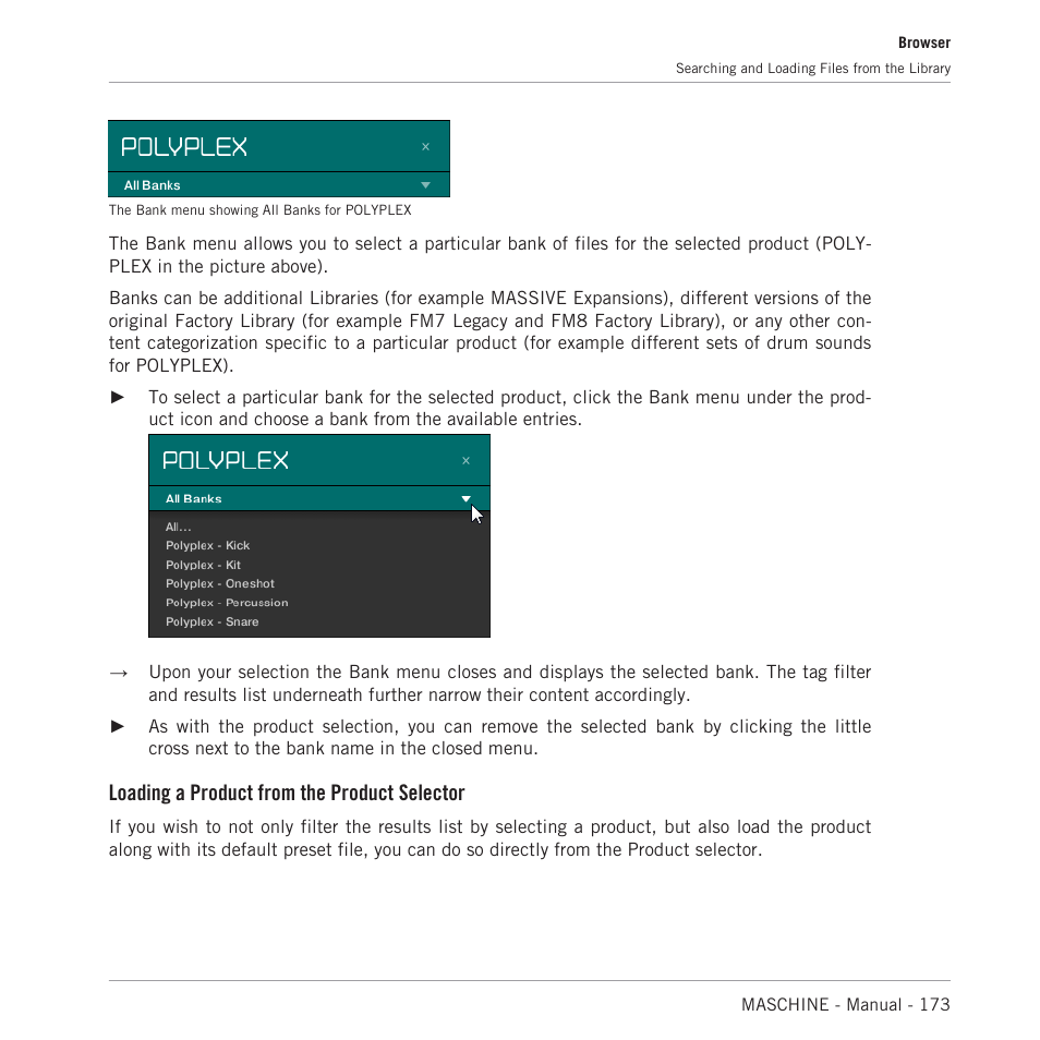 Loading a product from the product selector | Native Instruments MASCHINE MK3 Groove Production Studio (Black) User Manual | Page 173 / 976