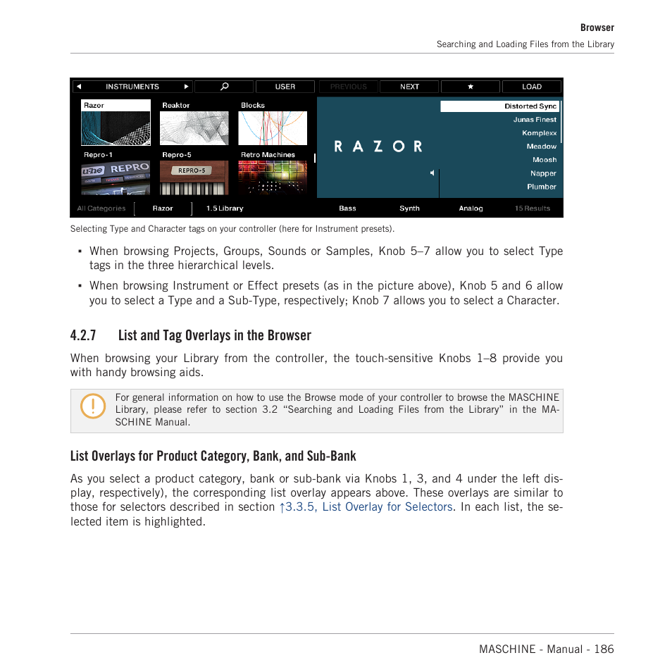 List and tag overlays in the browser, 7 list and tag overlays in the browser | Native Instruments MASCHINE MK3 Groove Production Studio (Black) User Manual | Page 186 / 976