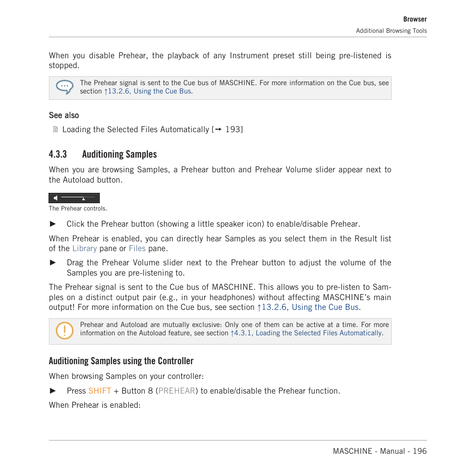 Auditioning samples, 3, auditioning samples, 3, audi | Tioning samples, 3 auditioning samples, Auditioning samples using the controller | Native Instruments MASCHINE MK3 Groove Production Studio (Black) User Manual | Page 196 / 976