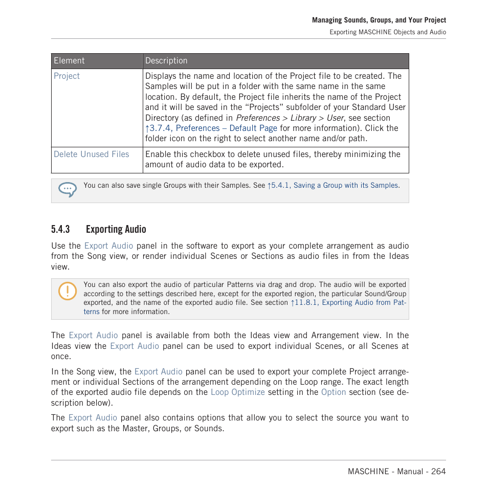 Exporting audio, 3 exporting audio | Native Instruments MASCHINE MK3 Groove Production Studio (Black) User Manual | Page 264 / 976