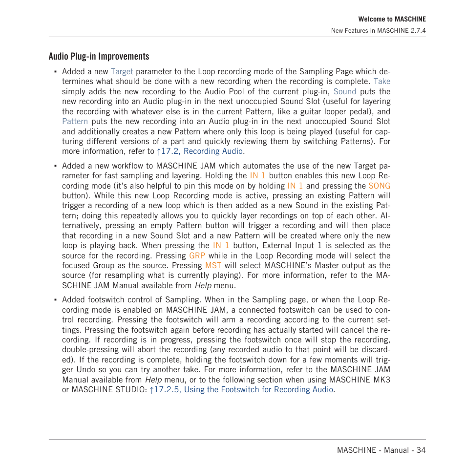 Audio plug-in improvements | Native Instruments MASCHINE MK3 Groove Production Studio (Black) User Manual | Page 34 / 976