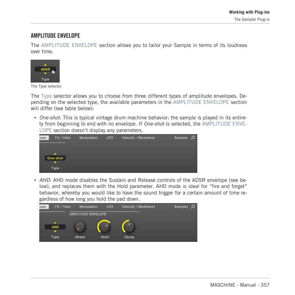 Amplitude envelope | Native Instruments MASCHINE MK3 Groove Production Studio (Black) User Manual | Page 357 / 976