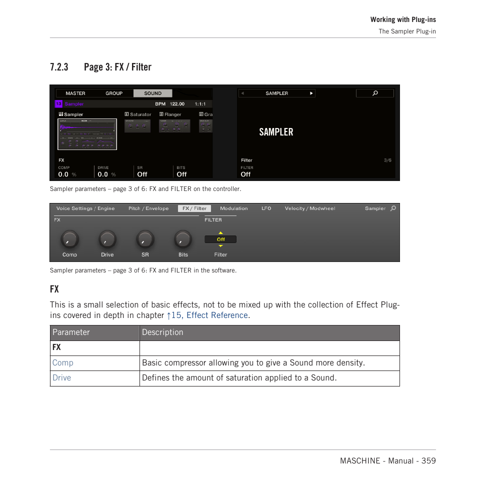 3 page 3: fx / filter | Native Instruments MASCHINE MK3 Groove Production Studio (Black) User Manual | Page 359 / 976