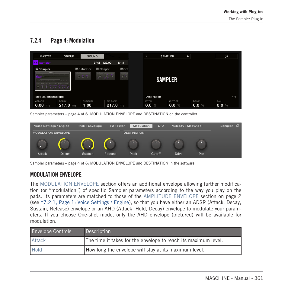 4 page 4: modulation, Modulation envelope | Native Instruments MASCHINE MK3 Groove Production Studio (Black) User Manual | Page 361 / 976