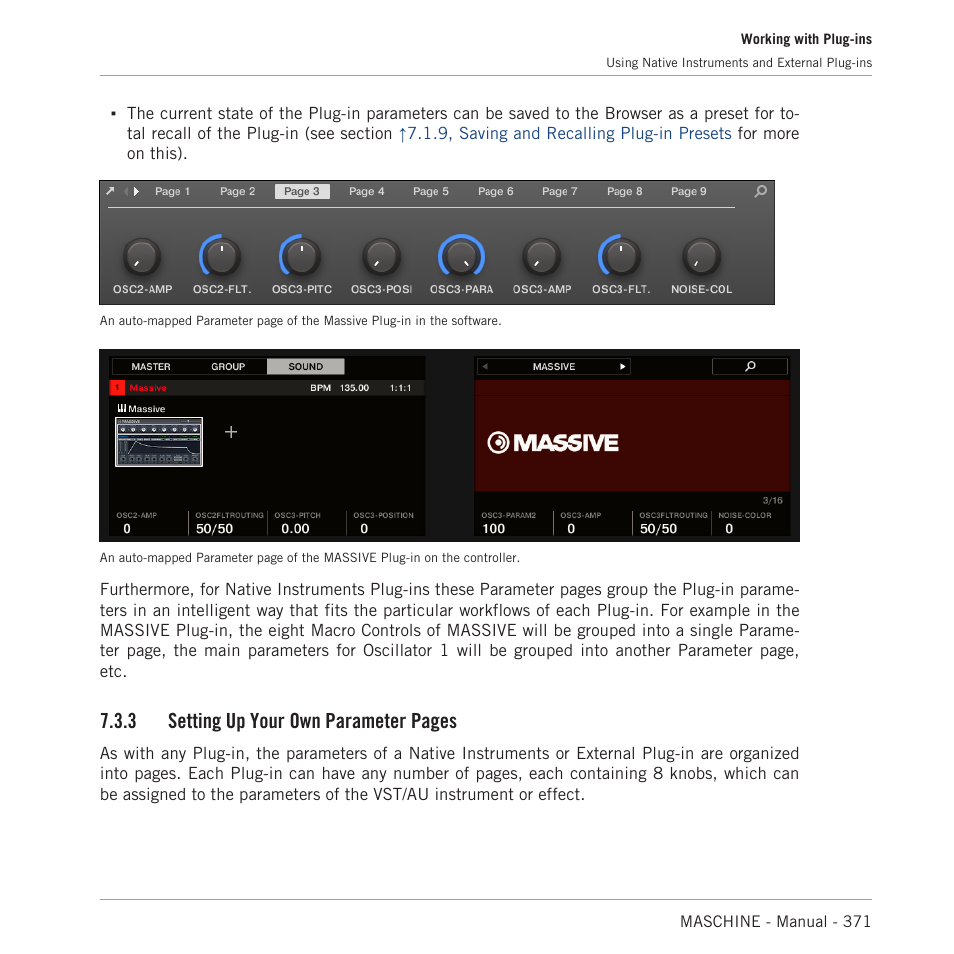 3 setting up your own parameter pages | Native Instruments MASCHINE MK3 Groove Production Studio (Black) User Manual | Page 371 / 976