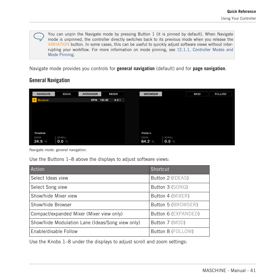 General navigation | Native Instruments MASCHINE MK3 Groove Production Studio (Black) User Manual | Page 41 / 976