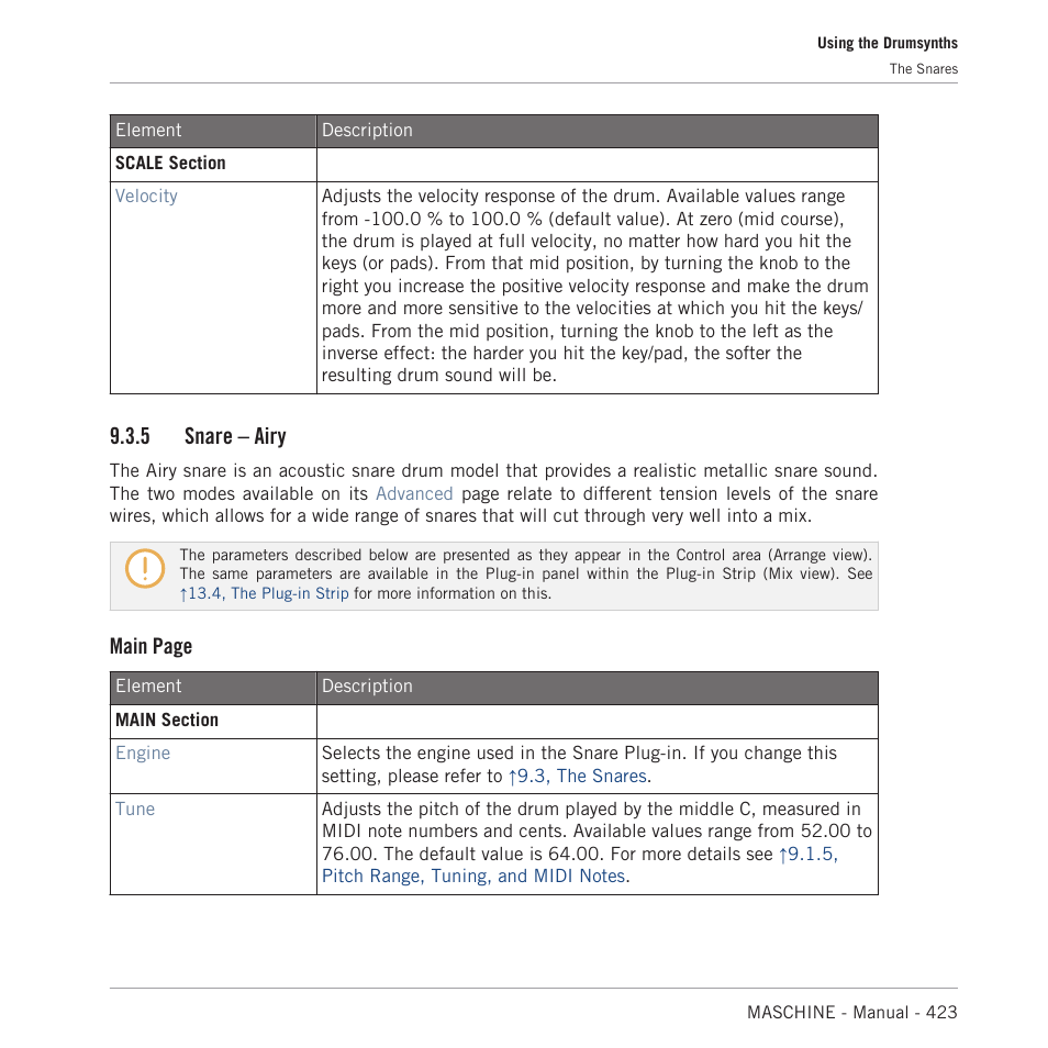 Snare – airy, 5, snare – airy, 5 snare – airy | Main page | Native Instruments MASCHINE MK3 Groove Production Studio (Black) User Manual | Page 423 / 976