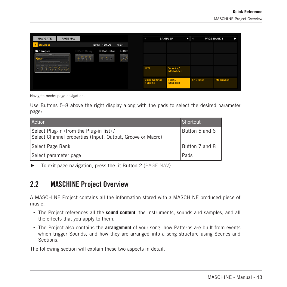 Maschine project overview, 2, maschine project overview, 2 maschine project overview | Native Instruments MASCHINE MK3 Groove Production Studio (Black) User Manual | Page 43 / 976