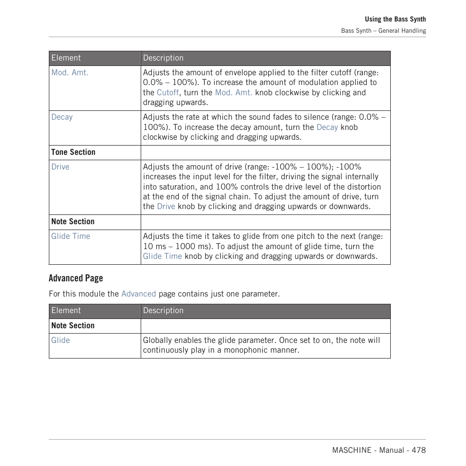 Advanced page | Native Instruments MASCHINE MK3 Groove Production Studio (Black) User Manual | Page 478 / 976