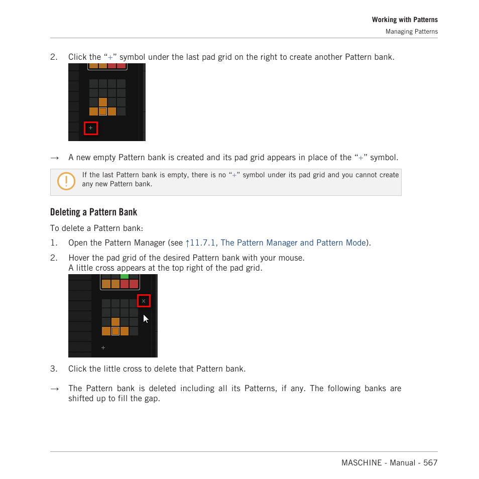 Deleting a pattern bank | Native Instruments MASCHINE MK3 Groove Production Studio (Black) User Manual | Page 567 / 976