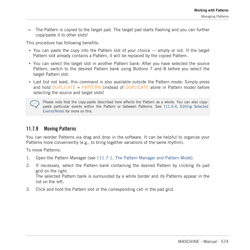 Moving patterns, 9 moving patterns | Native Instruments MASCHINE MK3 Groove Production Studio (Black) User Manual | Page 574 / 976