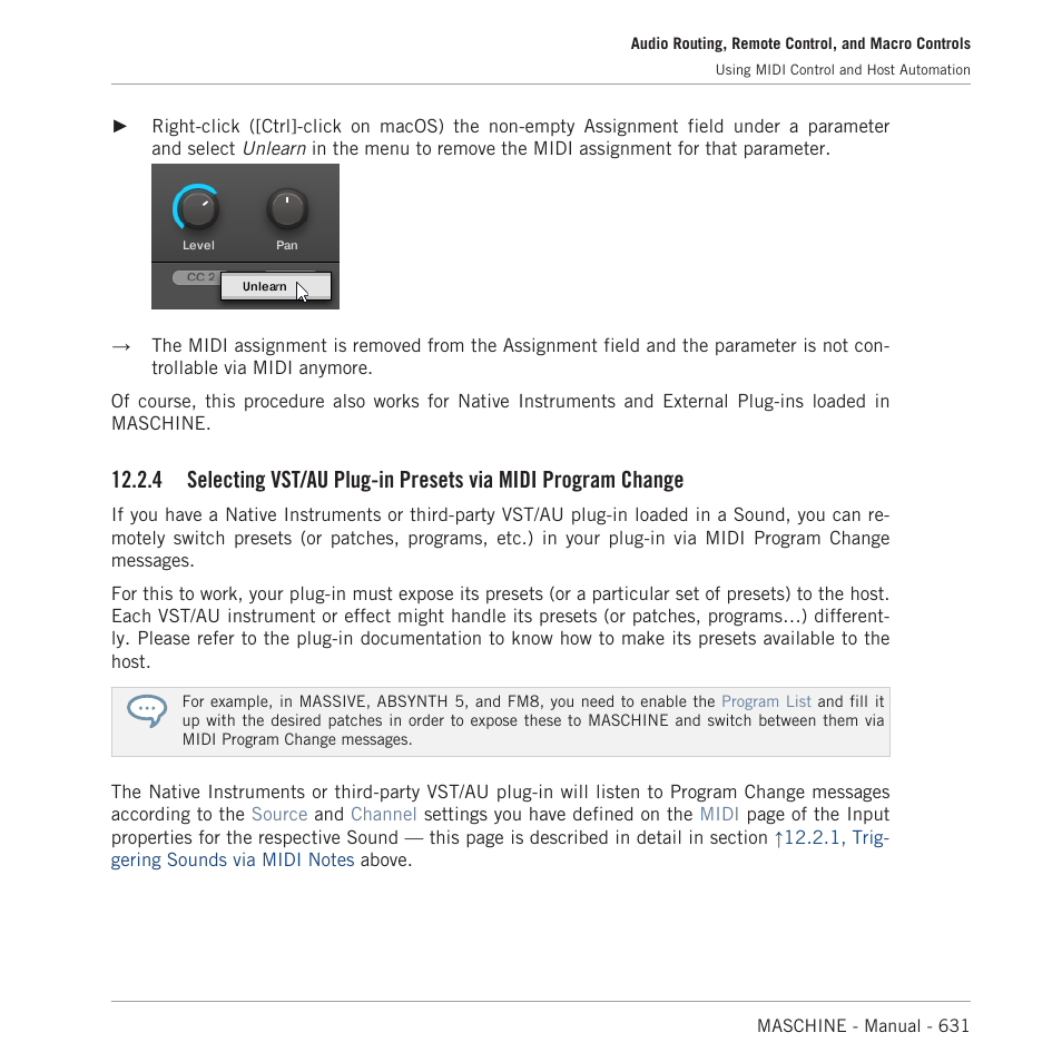 Change, For more information | Native Instruments MASCHINE MK3 Groove Production Studio (Black) User Manual | Page 631 / 976