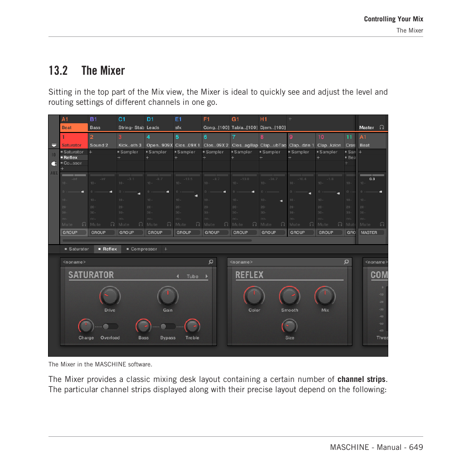 The mixer, 2, the mixer, 2 the mixer | Native Instruments MASCHINE MK3 Groove Production Studio (Black) User Manual | Page 649 / 976