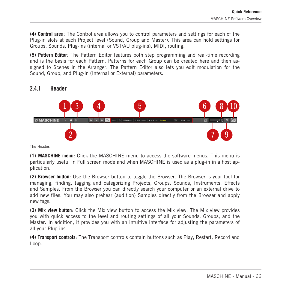 Header | Native Instruments MASCHINE MK3 Groove Production Studio (Black) User Manual | Page 66 / 976