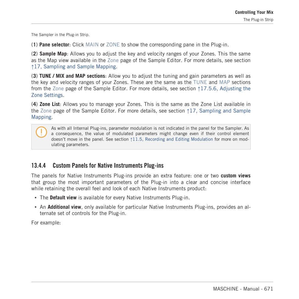 Custom panels for native instruments plug-ins, 4, custom panels for native instruments plug-ins, 4, custom panels for native | Instruments plug-ins, 4, custom panels for native instru, Ments plug-ins, 4, custom panels for native instruments, Plug-ins, For more on this, 4 custom panels for native instruments plug-ins | Native Instruments MASCHINE MK3 Groove Production Studio (Black) User Manual | Page 671 / 976