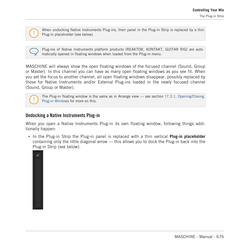 Undocking a native instruments plug-in | Native Instruments MASCHINE MK3 Groove Production Studio (Black) User Manual | Page 676 / 976