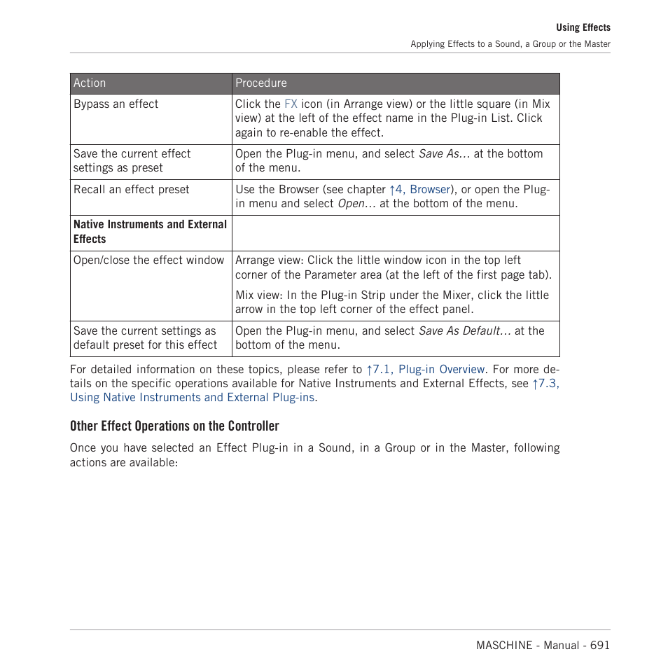 Other effect operations on the controller | Native Instruments MASCHINE MK3 Groove Production Studio (Black) User Manual | Page 691 / 976