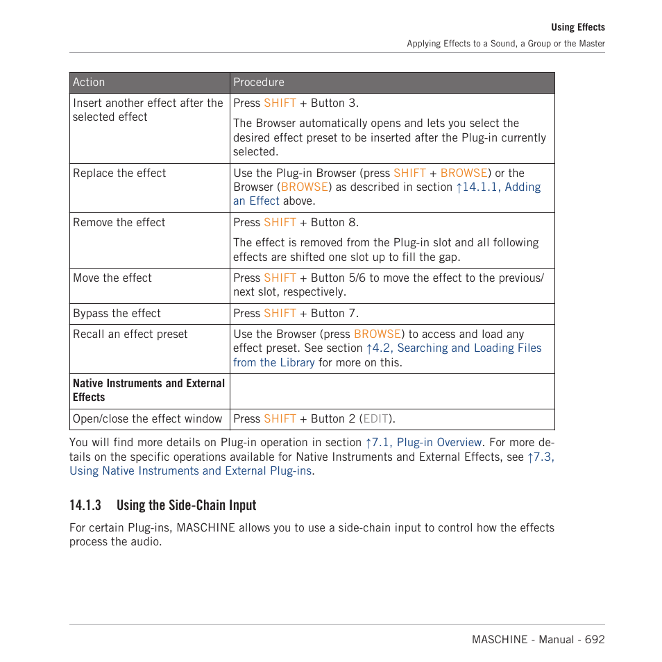 Using the side-chain input, 3 using the side-chain input | Native Instruments MASCHINE MK3 Groove Production Studio (Black) User Manual | Page 692 / 976
