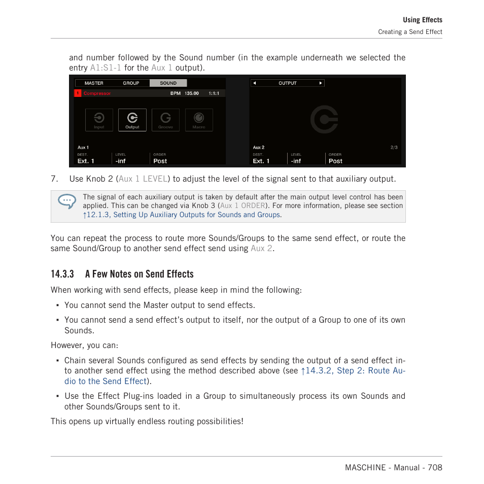 A few notes on send effects | Native Instruments MASCHINE MK3 Groove Production Studio (Black) User Manual | Page 708 / 976