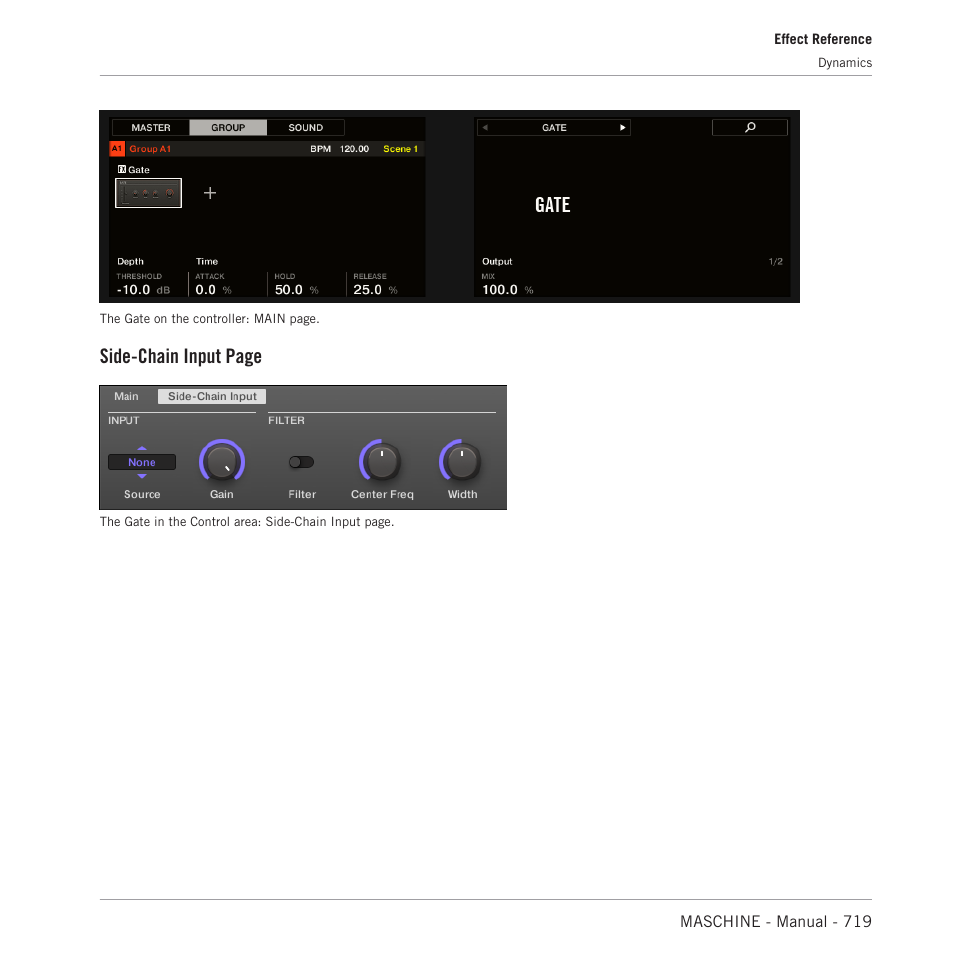 Side-chain input page | Native Instruments MASCHINE MK3 Groove Production Studio (Black) User Manual | Page 719 / 976