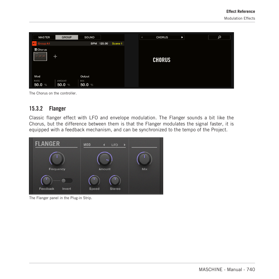 Flanger, 2 flanger | Native Instruments MASCHINE MK3 Groove Production Studio (Black) User Manual | Page 740 / 976