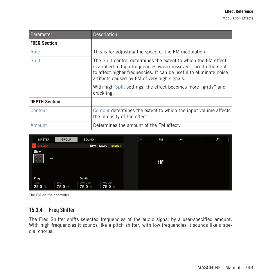 Freq shifter, 4 freq shifter | Native Instruments MASCHINE MK3 Groove Production Studio (Black) User Manual | Page 743 / 976