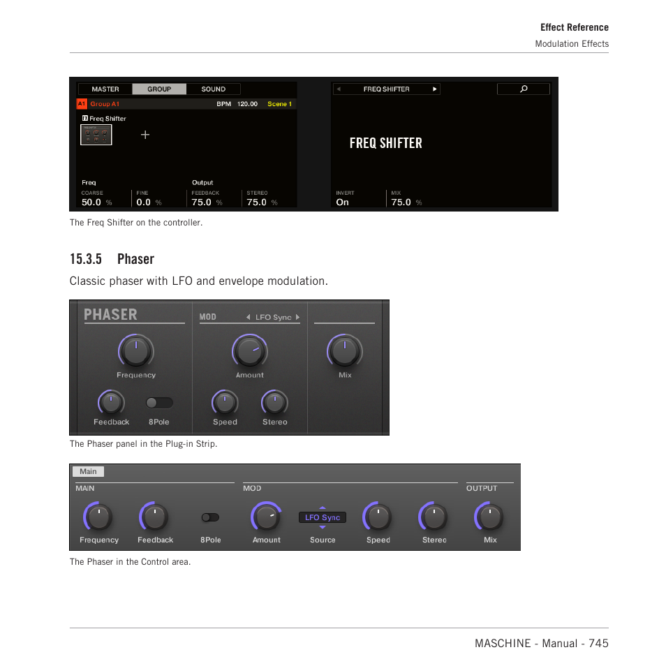 Phaser, 5 phaser | Native Instruments MASCHINE MK3 Groove Production Studio (Black) User Manual | Page 745 / 976