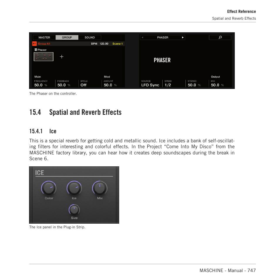 Spatial and reverb effects, 4, spatial and reverb effects, 4 spatial and reverb effects | 1 ice | Native Instruments MASCHINE MK3 Groove Production Studio (Black) User Manual | Page 747 / 976