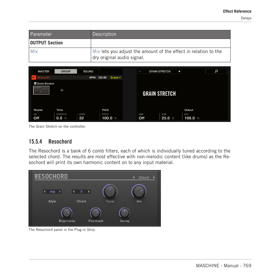 Resochord, 4 resochord | Native Instruments MASCHINE MK3 Groove Production Studio (Black) User Manual | Page 769 / 976