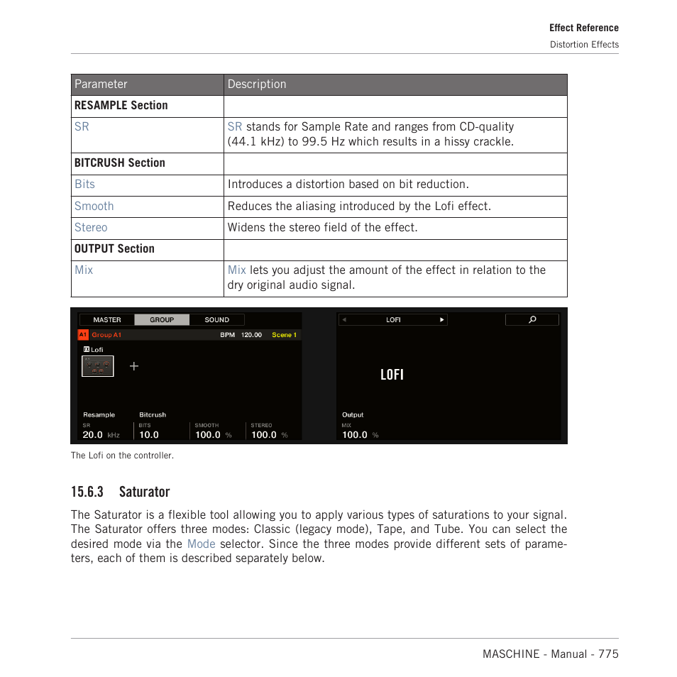 Saturator, 3 saturator | Native Instruments MASCHINE MK3 Groove Production Studio (Black) User Manual | Page 775 / 976