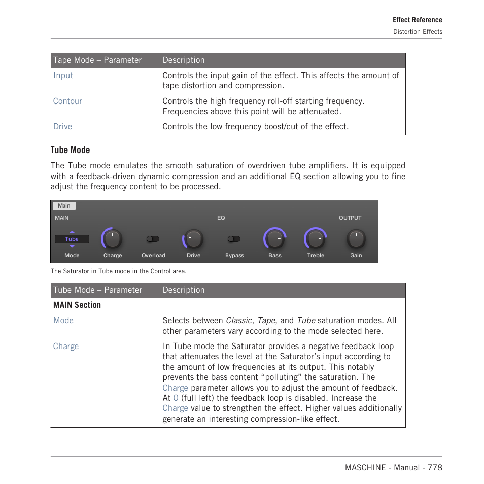 Tube mode | Native Instruments MASCHINE MK3 Groove Production Studio (Black) User Manual | Page 778 / 976