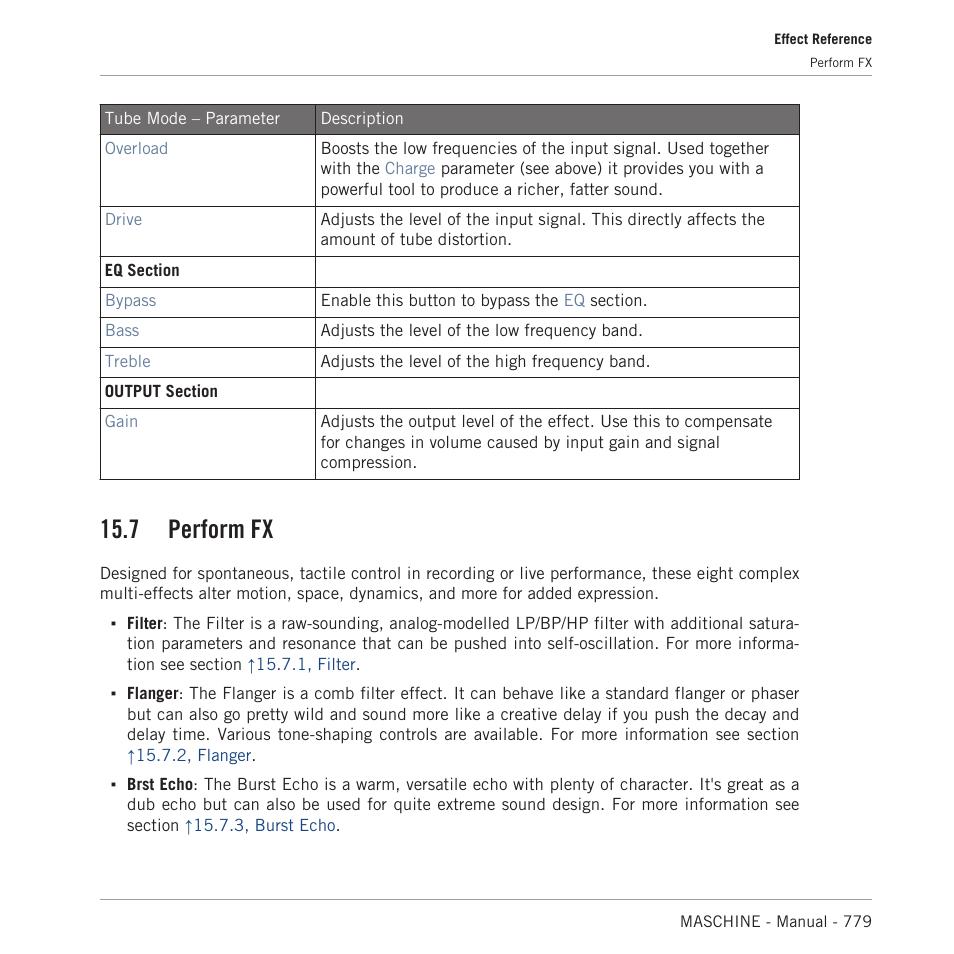 Perform fx, 7, perform fx, 7 perform fx | Native Instruments MASCHINE MK3 Groove Production Studio (Black) User Manual | Page 779 / 976