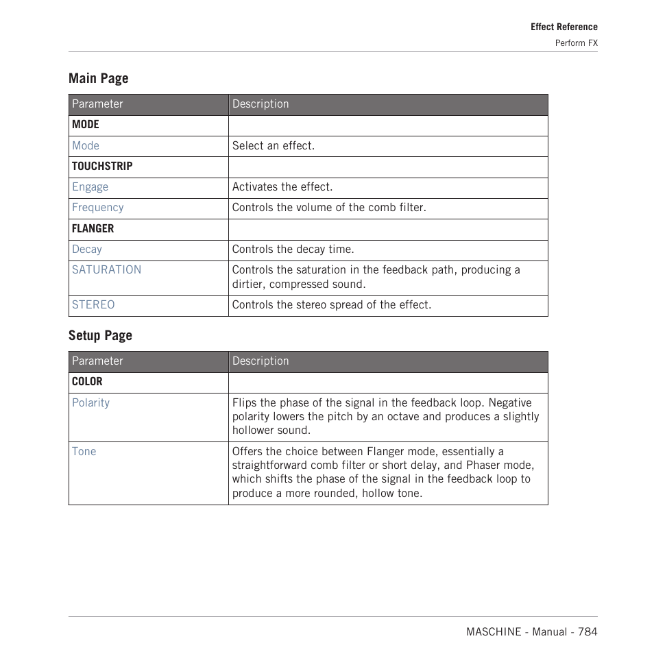 Main page, Setup page | Native Instruments MASCHINE MK3 Groove Production Studio (Black) User Manual | Page 784 / 976