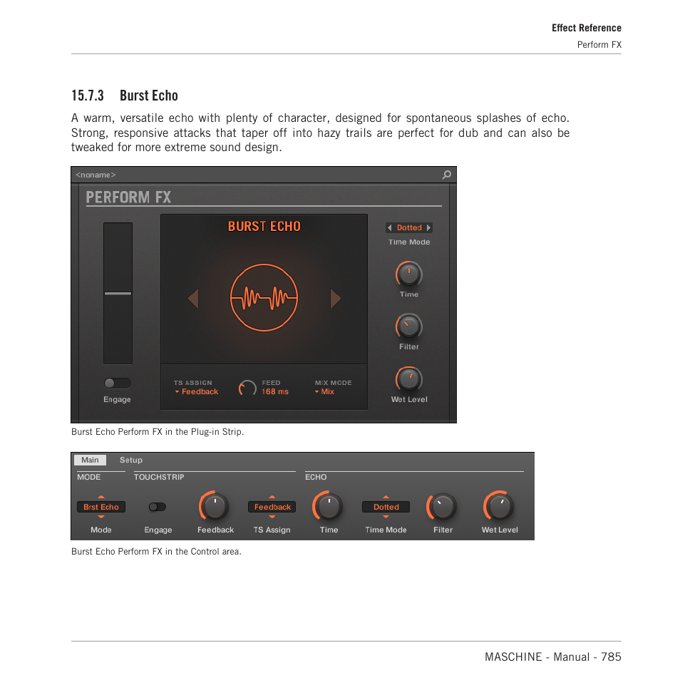 Burst echo, 3, burst echo, 3 burst echo | Native Instruments MASCHINE MK3 Groove Production Studio (Black) User Manual | Page 785 / 976