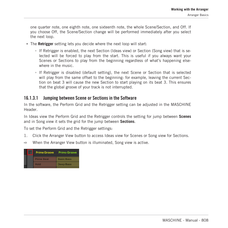 Jumping between scene or sections in the software | Native Instruments MASCHINE MK3 Groove Production Studio (Black) User Manual | Page 808 / 976