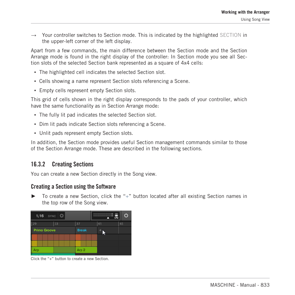 Creating sections | Native Instruments MASCHINE MK3 Groove Production Studio (Black) User Manual | Page 833 / 976