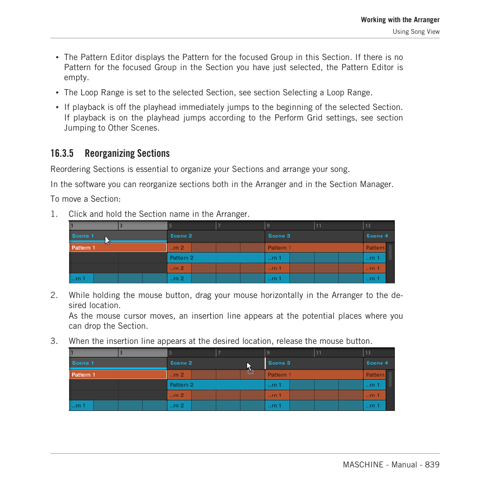 Reorganizing sections | Native Instruments MASCHINE MK3 Groove Production Studio (Black) User Manual | Page 839 / 976