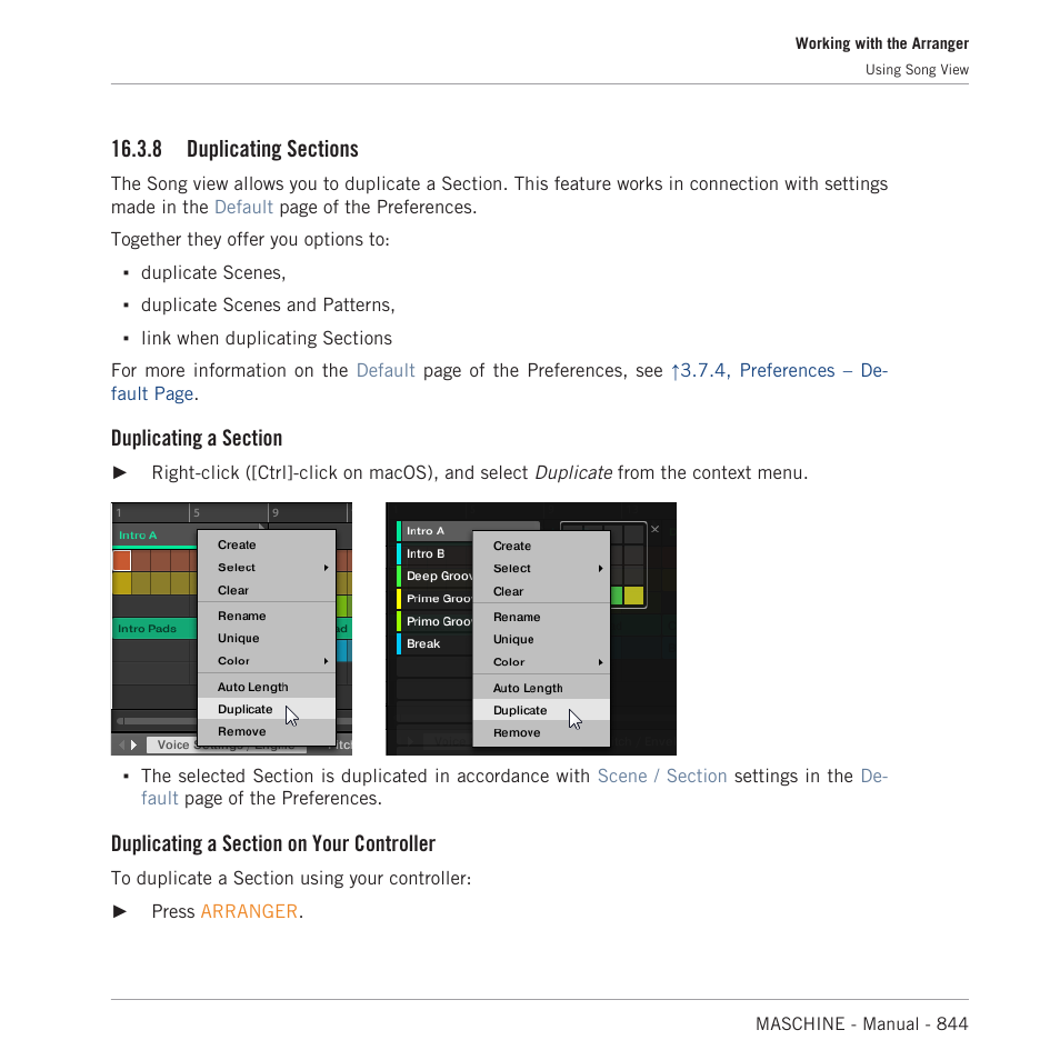 Duplicating sections | Native Instruments MASCHINE MK3 Groove Production Studio (Black) User Manual | Page 844 / 976