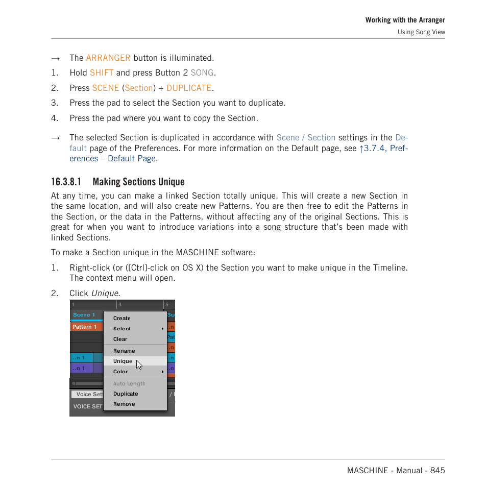 Making sections unique, 1 making sections unique | Native Instruments MASCHINE MK3 Groove Production Studio (Black) User Manual | Page 845 / 976