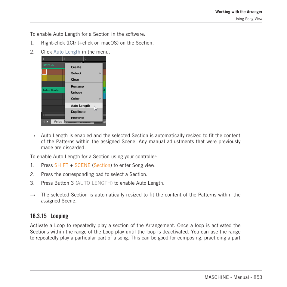 Looping, 15 looping | Native Instruments MASCHINE MK3 Groove Production Studio (Black) User Manual | Page 853 / 976