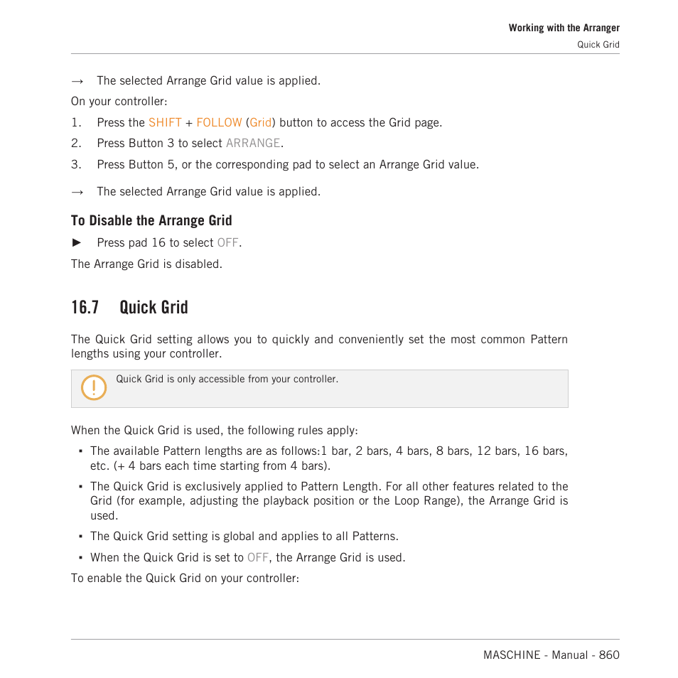 Quick grid, 7 quick grid | Native Instruments MASCHINE MK3 Groove Production Studio (Black) User Manual | Page 860 / 976