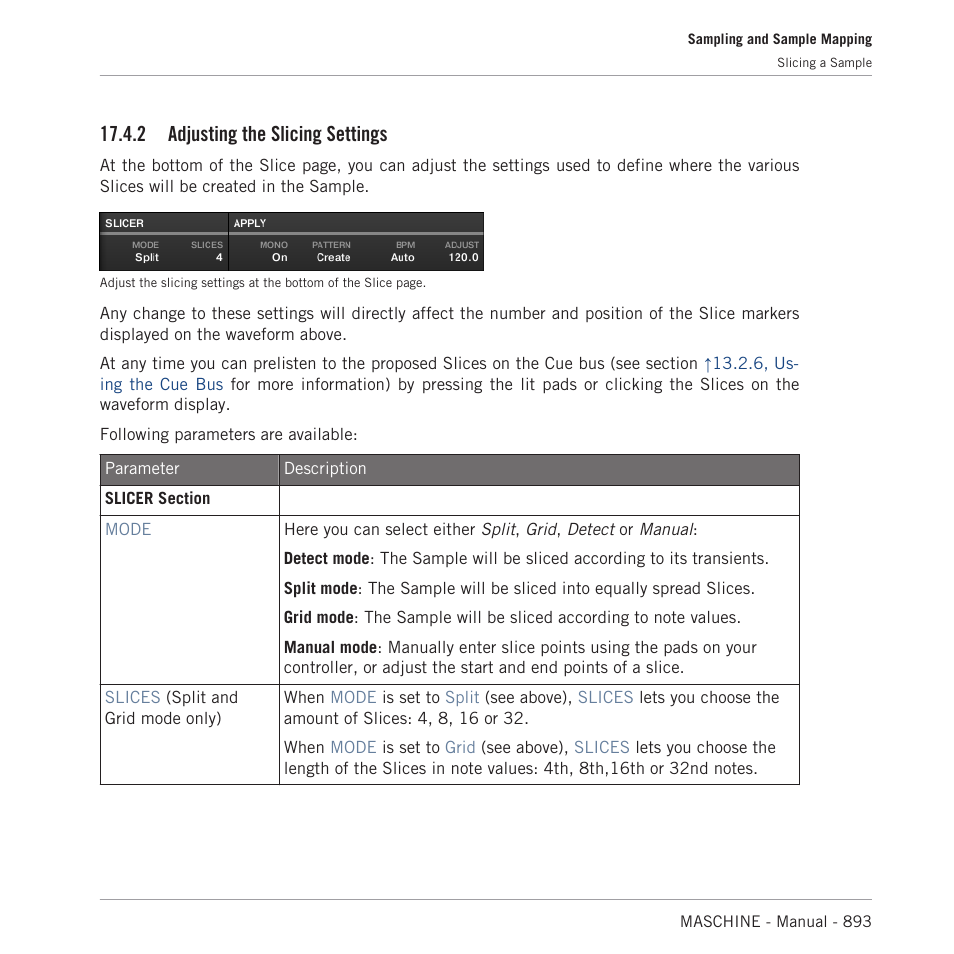 Adjusting the slicing settings, 2, adjusting the slicing settings, 2 adjusting the slicing settings | Native Instruments MASCHINE MK3 Groove Production Studio (Black) User Manual | Page 893 / 976