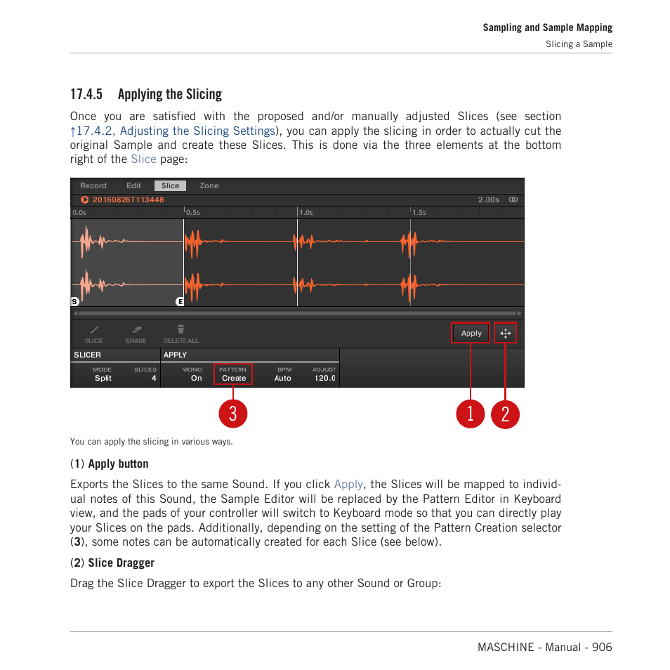 Applying the slicing, 5, applying the slicing | Native Instruments MASCHINE MK3 Groove Production Studio (Black) User Manual | Page 906 / 976