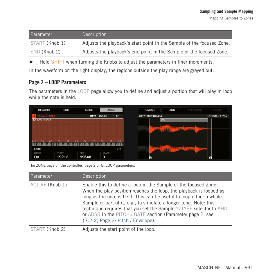 Page 2 – loop parameters | Native Instruments MASCHINE MK3 Groove Production Studio (Black) User Manual | Page 931 / 976