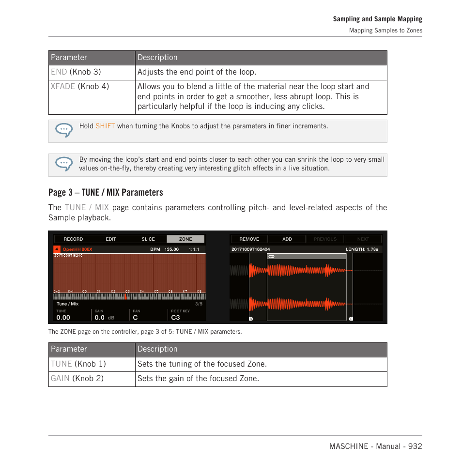 Page 3 – tune / mix parameters | Native Instruments MASCHINE MK3 Groove Production Studio (Black) User Manual | Page 932 / 976